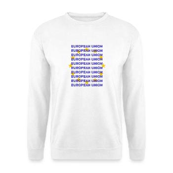 EU Flag European Union - Unisex Pullover - Weiß - Vorne - Alina (178cm) & Michal (187cm)