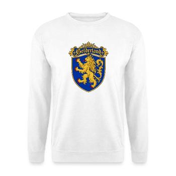 Gelderländischer Löwe - Unisex Pullover - Weiß - Vorne - Alina (178cm) & Michal (187cm)