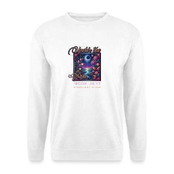 Under the Bright Moonlight Mondschein Natur - Unisex Pullover - Weiß - Vorne - Alina (178cm) & Michal (187cm)