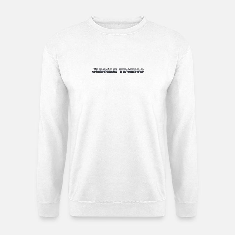 Lebendiger Dschungel-Techno-Druck - Unisex Pullover - Weiß