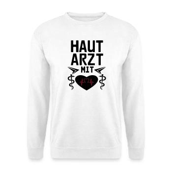 Hautarzt mit Herz Geschenk - Unisex Pullover - Weiß - Vorne