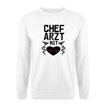 Chefarzt mit Herz Geschenk - Unisex Pullover - Weiß - Vorne