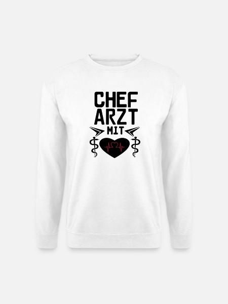 Chefarzt mit Herz Geschenk - Unisex Pullover - Weiß
