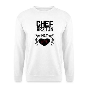 Chefärztin mit Herz Geschenk - Unisex Pullover - Weiß - Vorne
