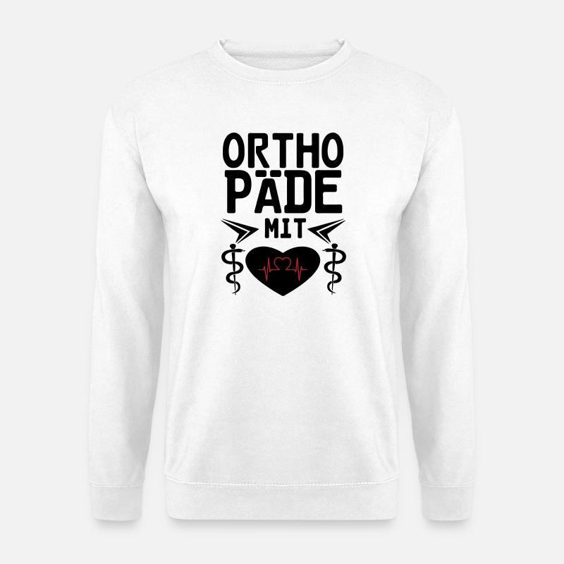 Orthopäde mit Herz Geschenk - Unisex Pullover - Weiß