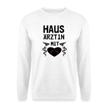 Hausärztin mit Herz Geschenk - Unisex Pullover - Weiß - Vorne