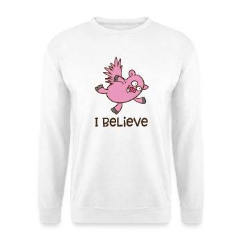 fliegendes Schwein - Unisex Pullover - Weiß - Vorne