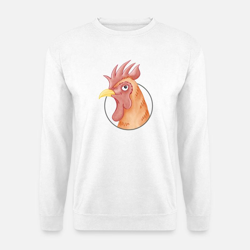 stolzer Hahn - Unisex Pullover - Weiß