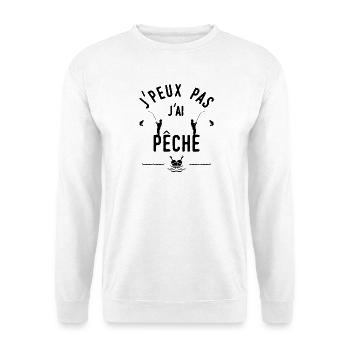 Humorous men's organic fishing t-shirt white - Unisex Sweatshirt - white - Front