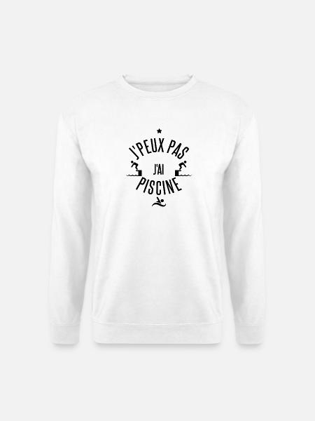Camiseta, no puedo, tengo piscina. - Sudadera unisex - blanco