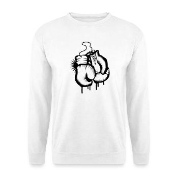 Two boxing gloves in graffiti style - Unisex Sweatshirt - white - Front