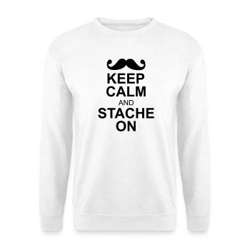 moustache - Sweat-shirt Unisexe - blanc - Devant