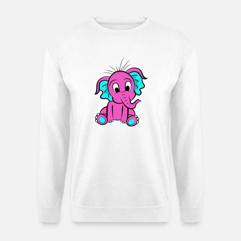 Pink elephant - Unisex Sweatshirt - white