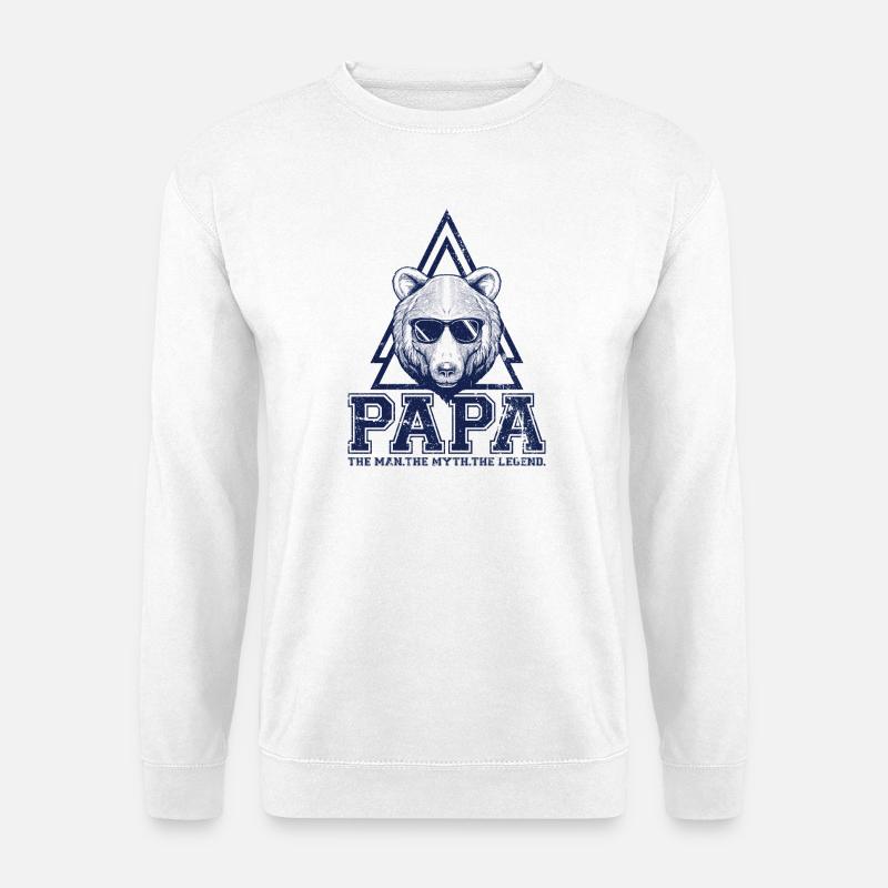 Papa Bear Dreieck-Logo - Unisex Pullover - Weiß