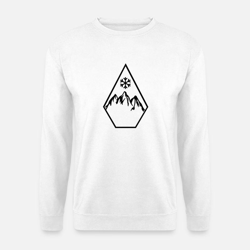 Ski Snowboard Snowflake Diamond - Unisex Pullover - Weiß