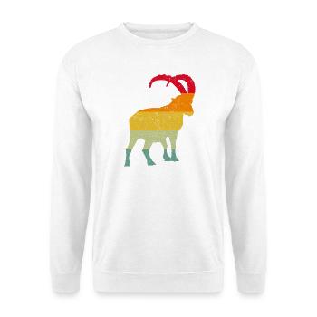 Steinbock, Wandern, Berge - Unisex Pullover - Weiß - Vorne - Alina (178cm) & Michal (187cm)