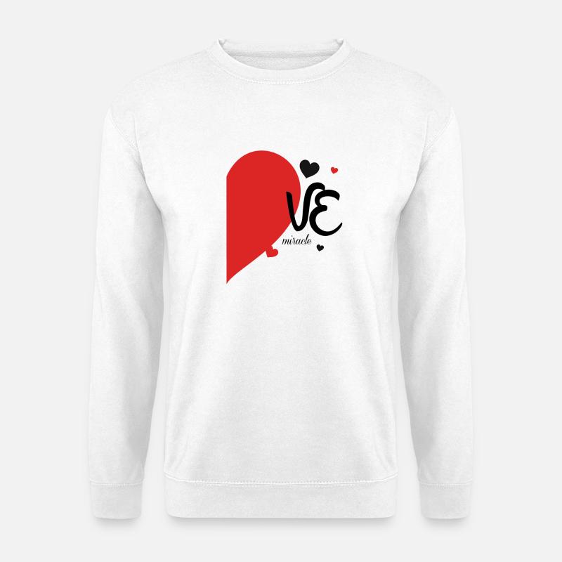 Romantisches Herzblatt-Design auf Textil - Unisex Pullover - Weiß
