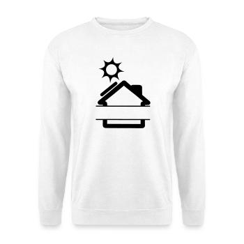 Sonnenkollektor am Haus mit Sonne - Unisex Pullover - Weiß - Vorne