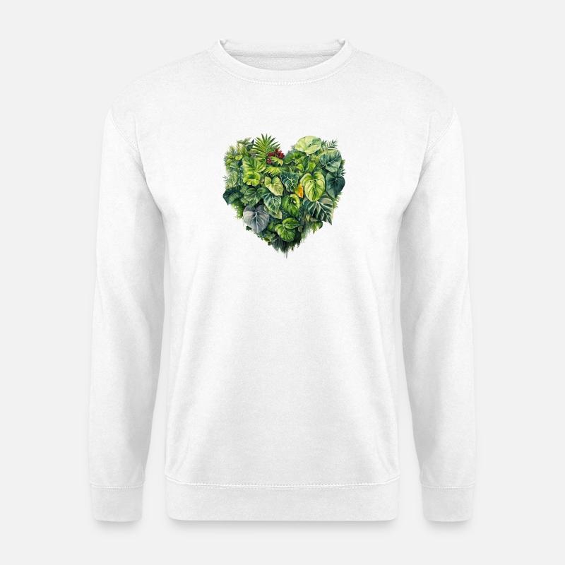 Blätterherz Tropenwald - Unisex Pullover - Weiß