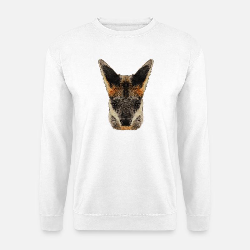 australische tierdesigns, wallaby - Unisex Pullover - Weiß