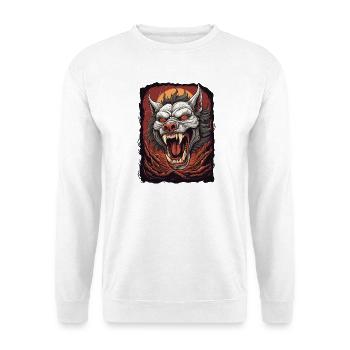 Chien démon de l'enfer - Sweat-shirt Unisexe - blanc - Devant
