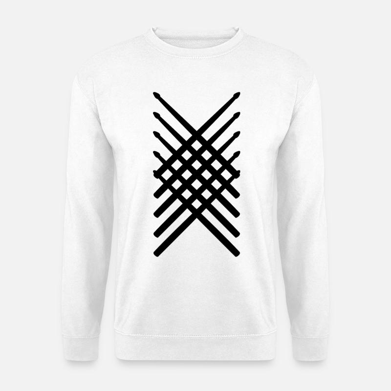 Schlagzeugstöcke - Unisex Pullover - Weiß