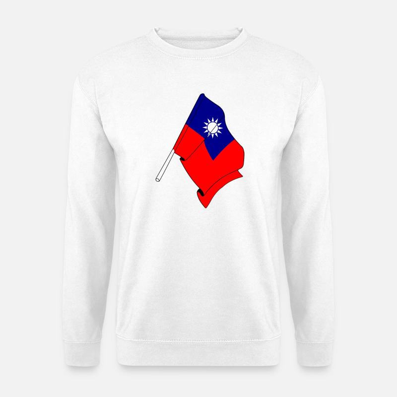Flagge von Taiwan - Unisex Pullover - Weiß