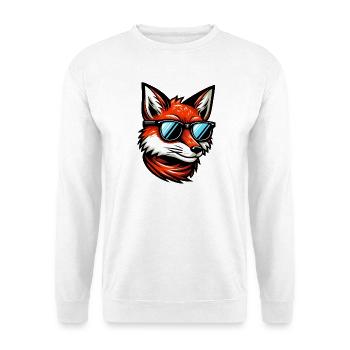Cool Fox with Sunglasses Cute Cartoon Design - Unisex Sweatshirt - white - Front