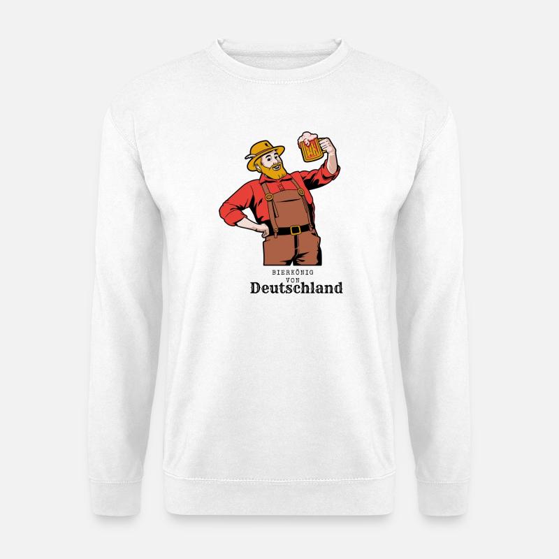 Lustiger Biertrinker mit Hut - Unisex Pullover - Weiß