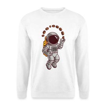 Astronaut Kaffee Kaffeebohnen Weltall Weltraum All - Unisex Pullover - Weiß - Vorne