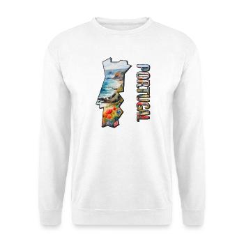 Aquarell Landkarte Portugal - Unisex Pullover - Weiß - Vorne
