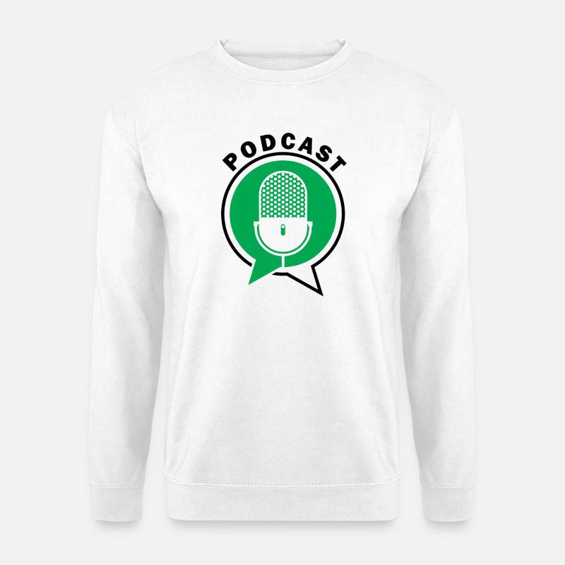 Podcast Microphone Speech Bubbles - Unisex Sweatshirt - white
