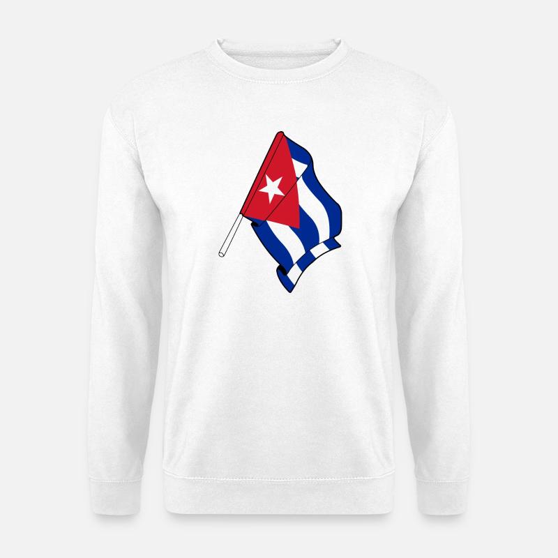 Flagge Kuba - Unisex Pullover - Weiß