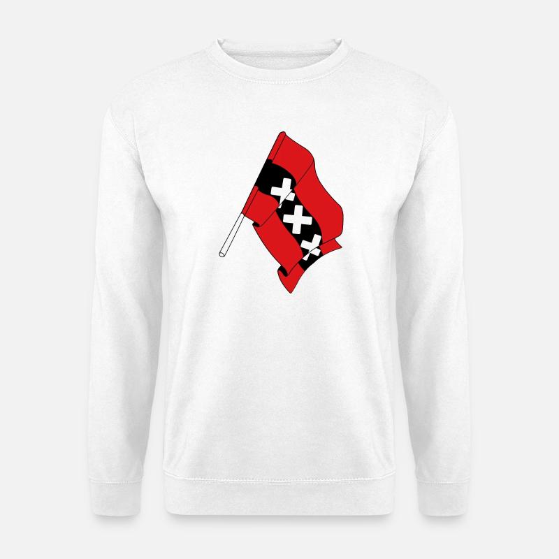 Flagge Amsterdam Niederlande - Unisex Pullover - Weiß