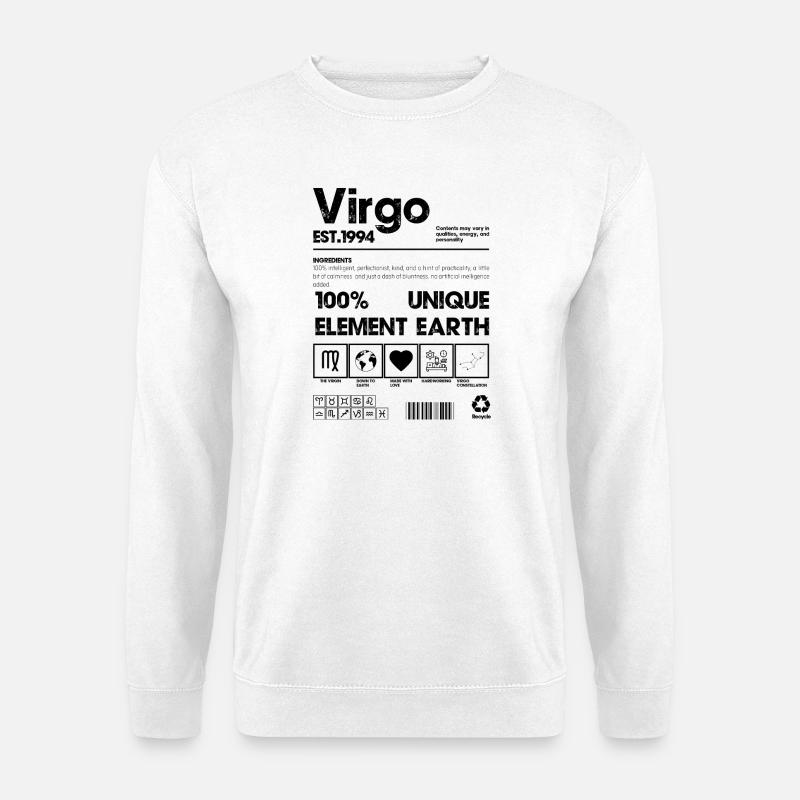 Jungfrau-Vibes: Erde, Logik und Lachen - Unisex Pullover - Weiß