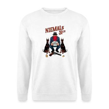 Niemals 31ER - Unisex Pullover - Weiß - Vorne