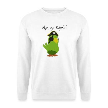Piraten Papagei - Unisex Pullover - Weiß - Vorne
