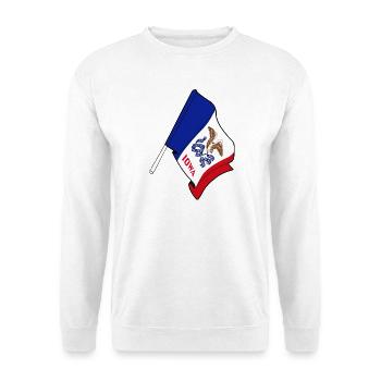 Flagge von Iowa - Unisex Pullover - Weiß - Vorne