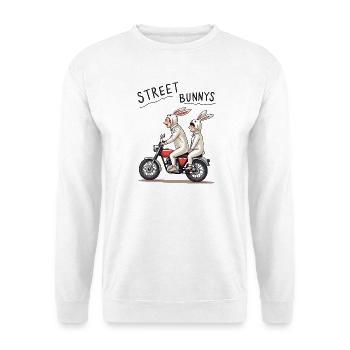 Biker Hasen - Unisex Pullover - Weiß - Vorne