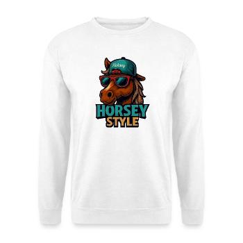 Pferde Style Sonnenbrille - Unisex Pullover - Weiß - Vorne