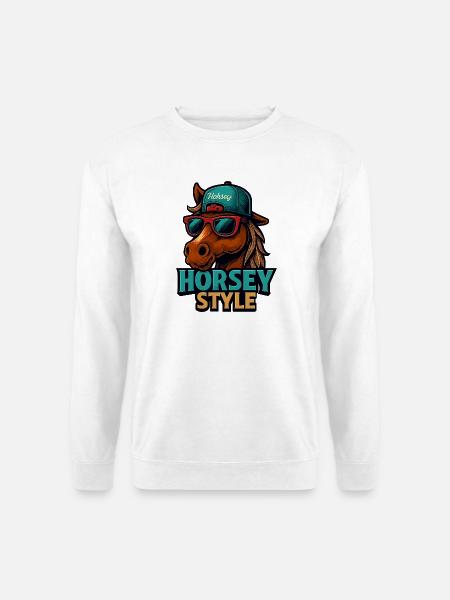 Horse Style Sunglasses - Unisex Sweatshirt - white