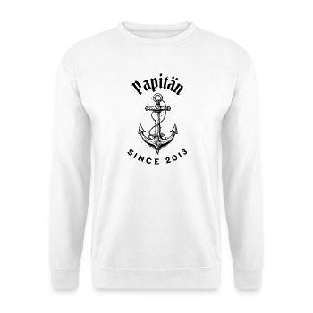 Lustiges Vatertag Papitän seit 2013 Shirt - Unisex Pullover - Weiß - Vorne