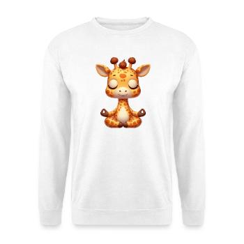 Cute Giraffe Yoga Meditation Relaxation Cartoon - Unisex Sweatshirt - white - Front