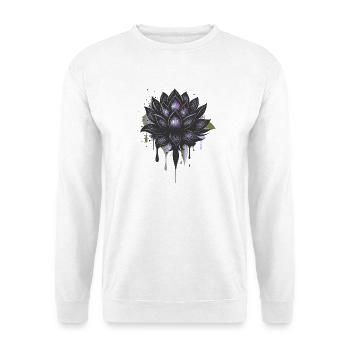 Dark lotus flower with gradient & effect - Unisex Sweatshirt - white - Front