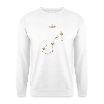 Signe du zodiaque Scorpion Constellation d’étoiles Ton doré - Sweat-shirt Unisexe - blanc - Devant