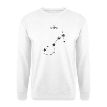 Signe du zodiaque Scorpion Constellation d’étoiles Noir Gris - Sweat-shirt Unisexe - blanc - Devant