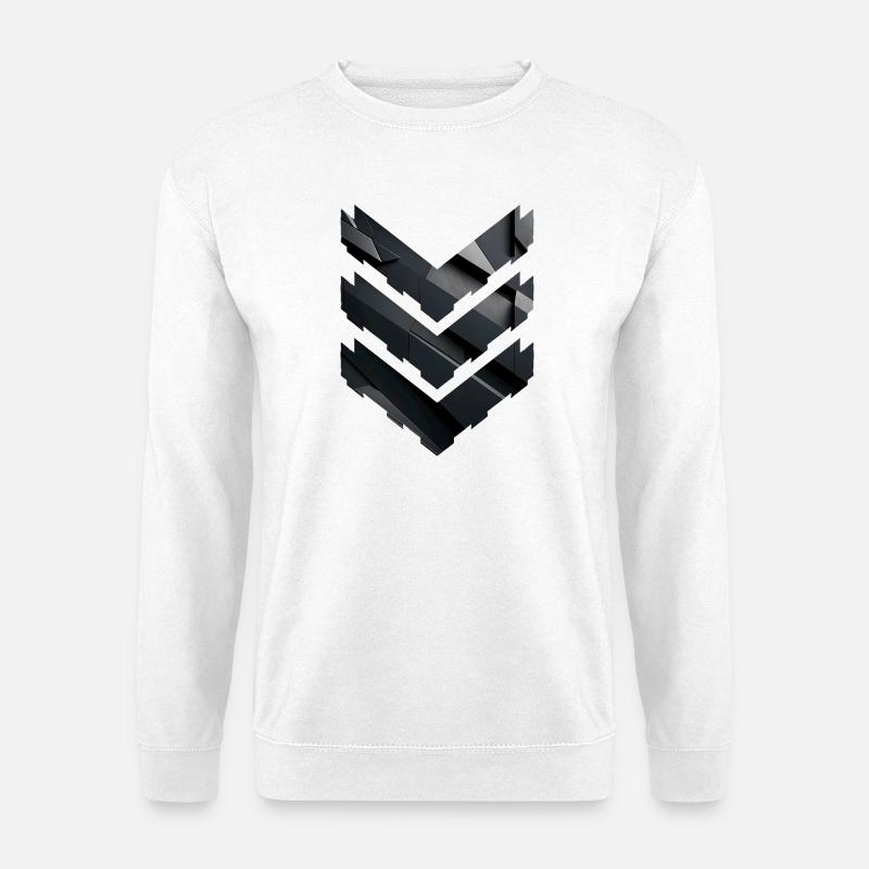 Abstract Black Geometric Pattern - Unisex Sweatshirt - white