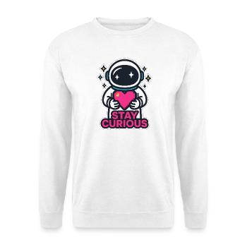 Stay Curious Astronaut - Unisex Pullover - Weiß - Vorne
