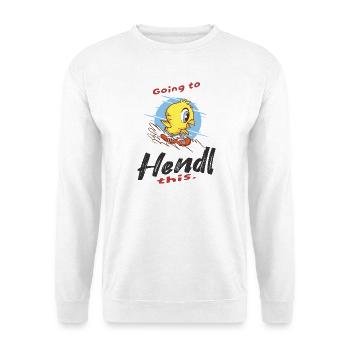 Abenteuerlicher Vogel auf Surfbrettern - Unisex Pullover - Weiß - Vorne