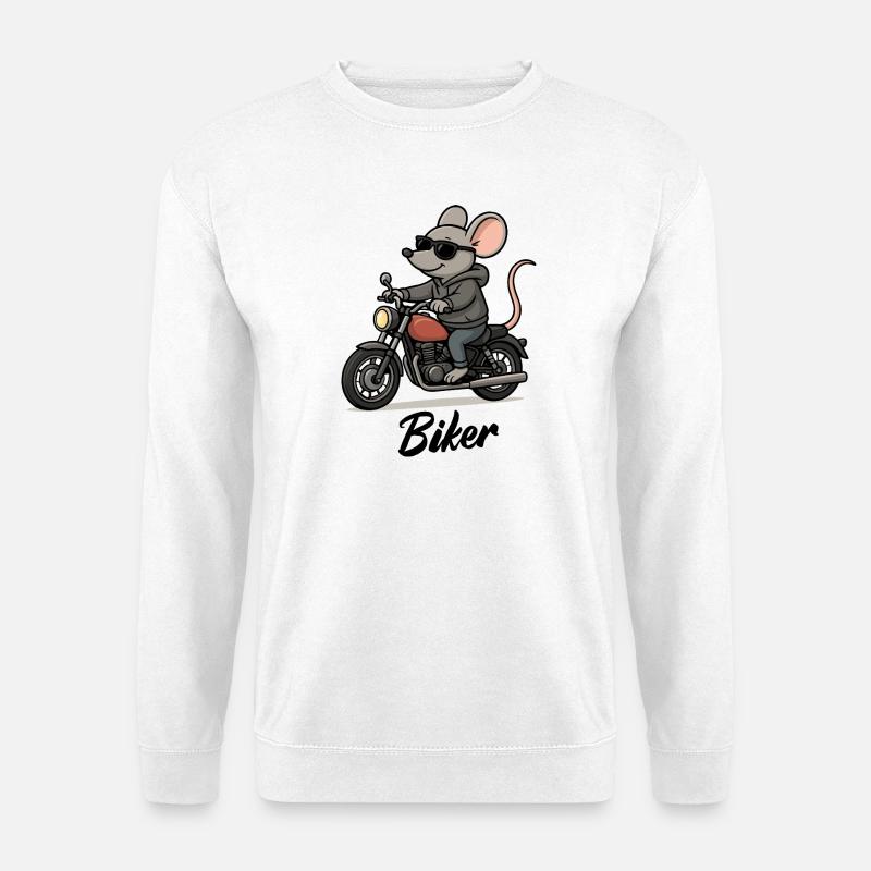 Mouse Motorcycle - Unisex Sweatshirt - white